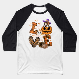 Funny Beagle Dog Lover Gift Love Beagle Halloween Pumpkin Baseball T-Shirt